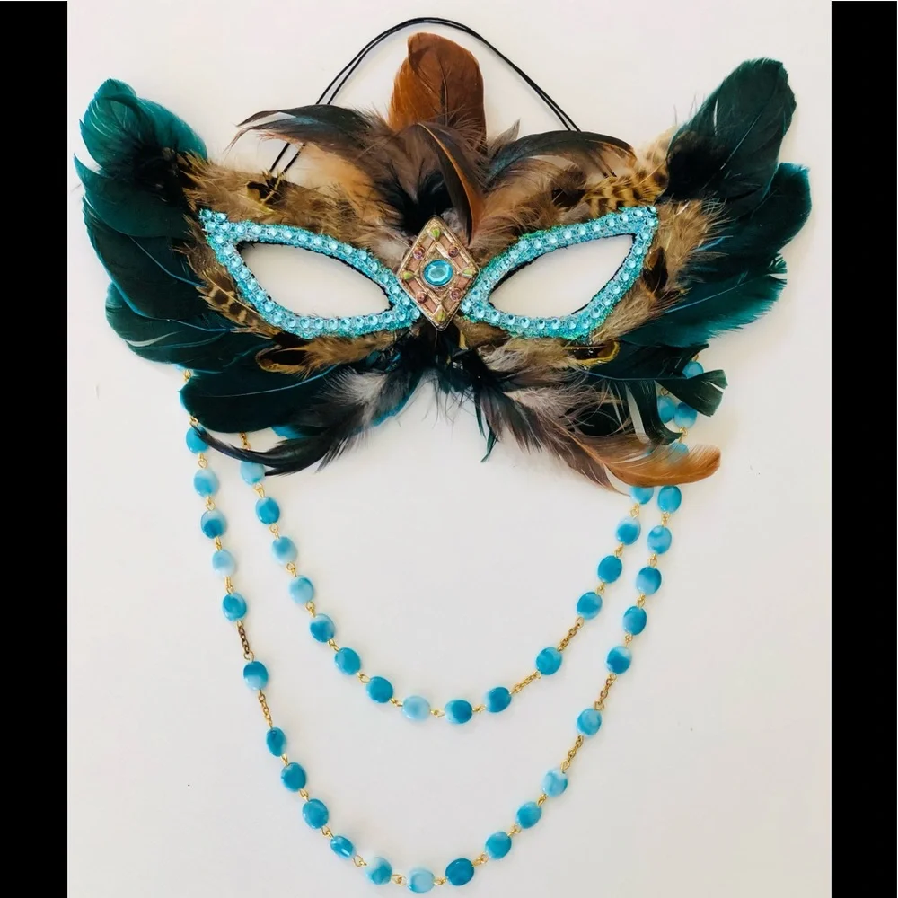 eye mask Mardi Gras Glittering Costume carnival maquerade Artisan embellished OS